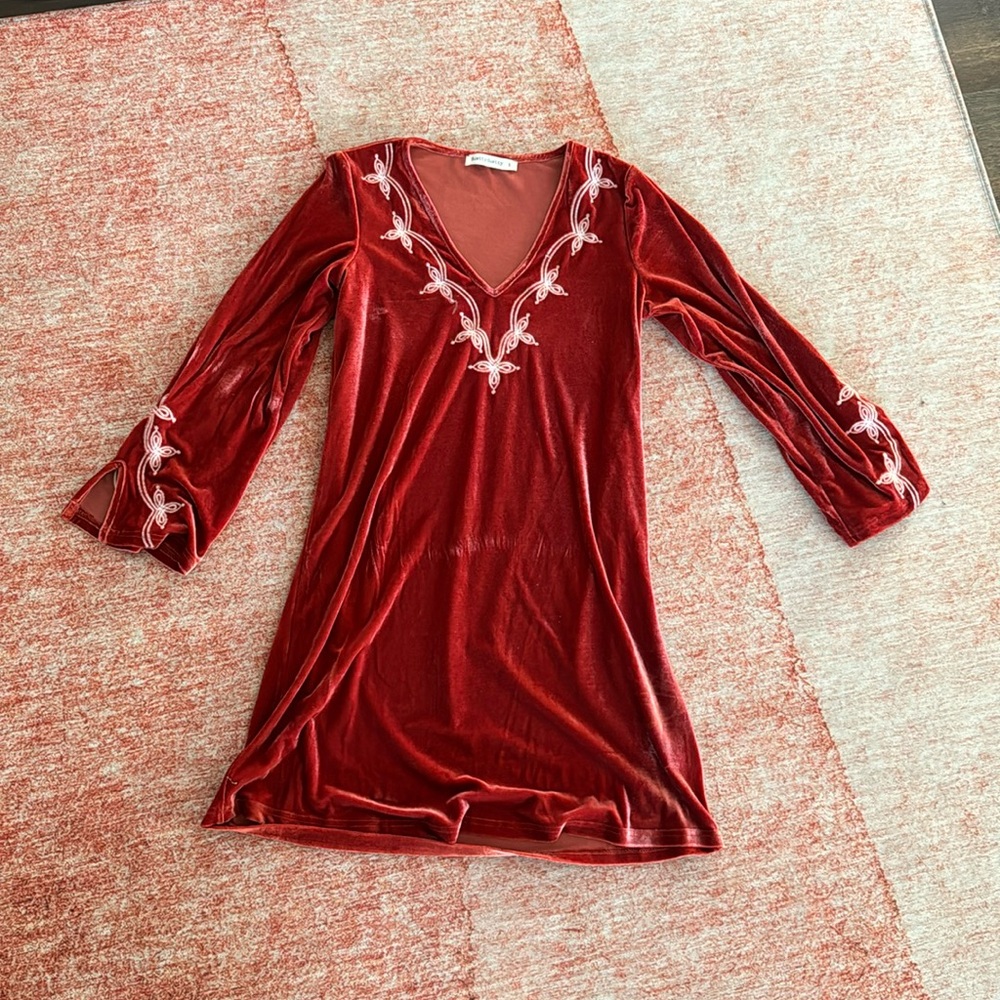 Boho velvet dress